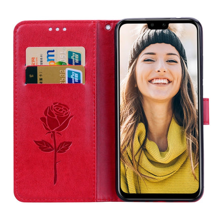 Rose Embossed Horizontal Flip PU Leather Case for Huawei Y9 (2019), with Holder & Card Slots & Wallet