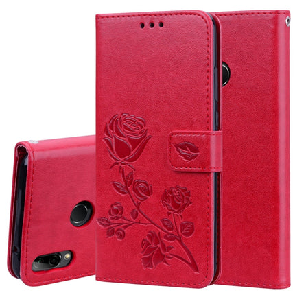 Rose Embossed Horizontal Flip PU Leather Case for Huawei Y9 (2019), with Holder & Card Slots & Wallet