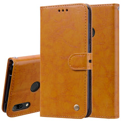 Business Style Oil Wax Texture Horizontal Flip Leather Case for Huawei Y7 (2019), with Holder & Card Slots & Wallet, For Huawei Y7 (2019)