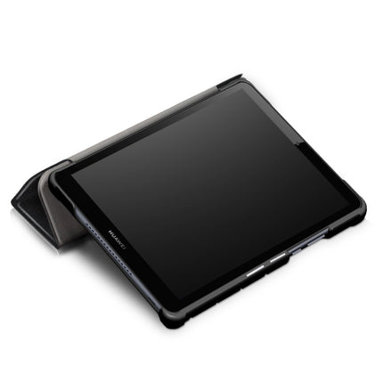 Custer Texture Horizontal Flip Leather Case for Huawei MediaPad M5 Lite 8 inch , with Three-folding Holder, For Huawei MediaPad M5 Lite