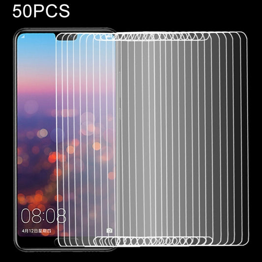 50 PCS for Huawei P20 0.26mm 9H Surface Hardness 2.5D Explosion-proof Tempered Glass Screen Film, No Retail Package, For P20