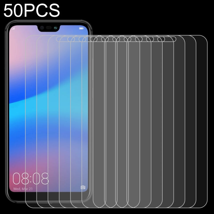 50 PCS for Huawei P20 Lite 0.26mm 9H Surface Hardness 2.5D Explosion-proof Tempered Glass Screen Film, No Retail Package, For P20 Lite