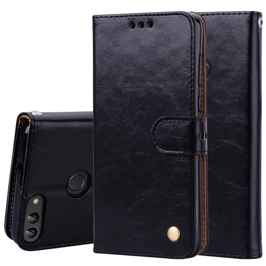 Business Style Oil Wax Texture Horizontal Flip Leather Case for Huawei P Smart / Enjoy 7S, with Holder & Card Slots & Wallet, For Huawei Enjoy 7S, For Huawei P Smart / Enjoy 7S