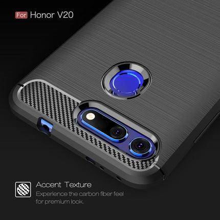 Brushed Texture Carbon Fiber Shockproof TPU Case for Huawei Honor View 20, For Huawei Honor View 20, For Honor View 20