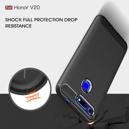 Brushed Texture Carbon Fiber Shockproof TPU Case for Huawei Honor View 20