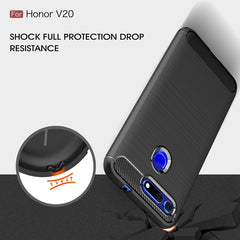 Brushed Texture Carbon Fiber Shockproof TPU Case for Huawei Honor View 20, For Huawei Honor View 20, Huawei Honor View 20, For Honor View 20