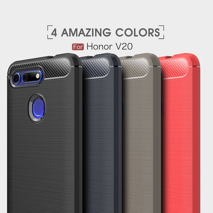 Brushed Texture Carbon Fiber Shockproof TPU Case for Huawei Honor View 20, For Honor View 20, For Huawei Honor View 20