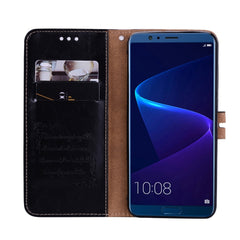 Business Style Oil Wax Texture Horizontal Flip Leather Case for Huawei Honor 10, with Holder & Card Slots & Wallet, For Huawei Honor 10