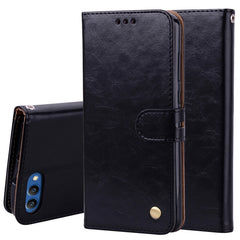 Business Style Oil Wax Texture Horizontal Flip Leather Case for Huawei Honor 10, with Holder & Card Slots & Wallet, For Huawei Honor 10