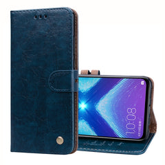 Business Style Oil Wax Texture Horizontal Flip Leather Case for Huawei Honor 8X, with Holder & Card Slots & Wallet, For Huawei Honor 8X