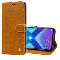 Business Style Oil Wax Texture Horizontal Flip Leather Case for Huawei Honor 8X, with Holder & Card Slots & Wallet, For Huawei Honor 8X