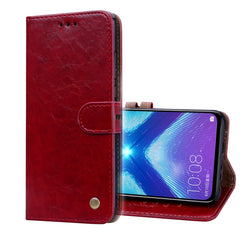 Business Style Oil Wax Texture Horizontal Flip Leather Case for Huawei Honor 8X, with Holder & Card Slots & Wallet, For Huawei Honor 8X