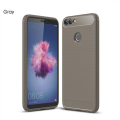 For Huawei  P smart / Enjoy 7S Brushed Texture Carbon Fiber Shockproof TPU Protective Back Case, Huawei P smart / Enjoy 7S, For Huawei P smart / Enjoy 7S, For P smart / Enjoy 7S