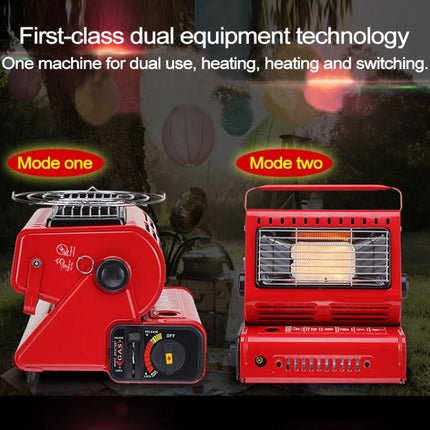 Multifunctional Portable Outdoor Camping Trip Gas Heater Gas Stove Burner, Powered by Dual Gas Tank (Not Included), Dual Gas Tank