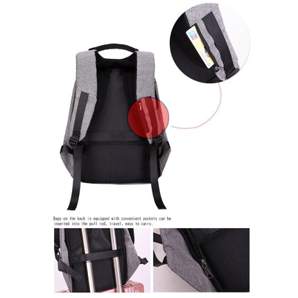 Multi-Function Large Capacity Travel Anti-theft Security Casual Backpack Laptop Computer Bag with External USB Charging Interface for Men / Women, Size: 42 x 29 x 14 cm, Black, Grey, Blue, Purple