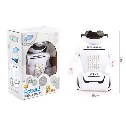 Multi-function Robot Piggy Bank Desk Lamp Code Money Box for Children, Robot Bank