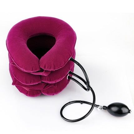 Household Full Cashmere Cervical Traction Instrument Neck Protection Inflatable Cervical Spine Massage Instrument, Full Cashmere (Black), Full Cashmere (Coffee), Full Cashmere (Grey), Full Cashmere (Blue), Full Cashmere (Purple), Full Cashmere (Rose Red)