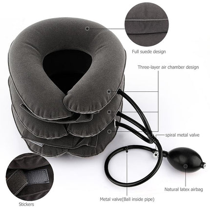 Household Full Cashmere Cervical Traction Instrument Neck Protection Inflatable Cervical Spine Massage Instrument, Full Cashmere (Purple), Full Cashmere (Rose Red), Full Cashmere (Black), Full Cashmere (Coffee), Full Cashmere (Grey), Full Cashmere (Blue)