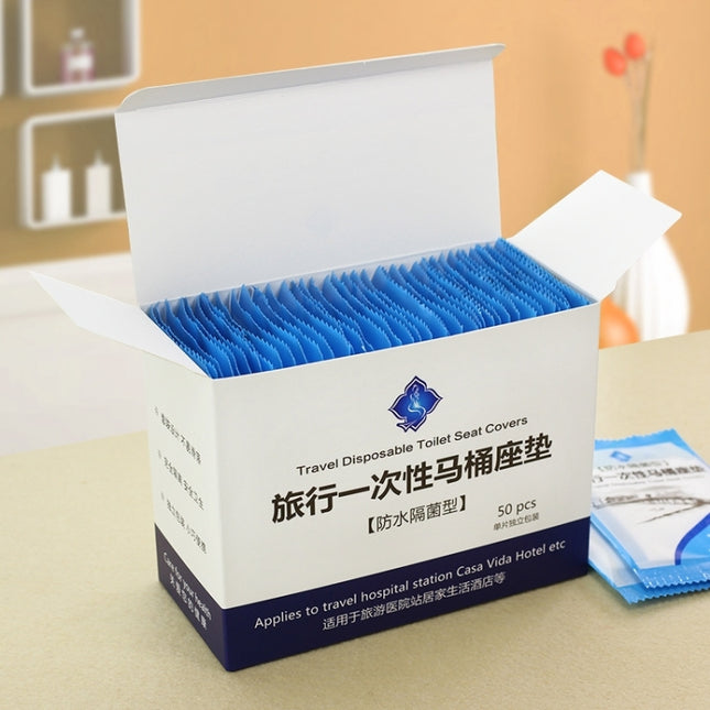 50 PCS Travel Disposable Toilet Seat Cover Mat Toilet Paper Pad, 50 PCS Toilet Seat Cover