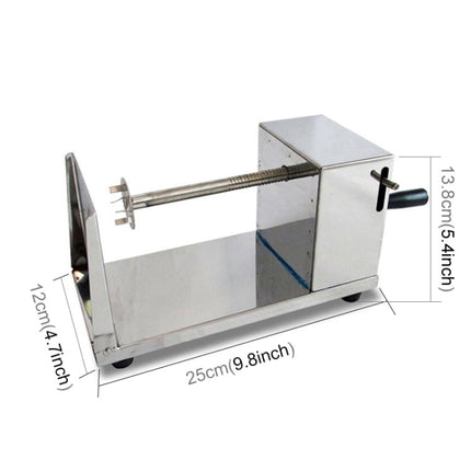 Stainless Steel Manual Spiral Tornado Tower Hand Shake Potato Rotary Chips Twister Slicer Cutter, Hand Shake
