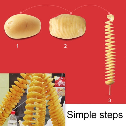 Stainless Steel Manual Spiral Tornado Tower Hand Shake Potato Rotary Chips Twister Slicer Cutter, Hand Shake