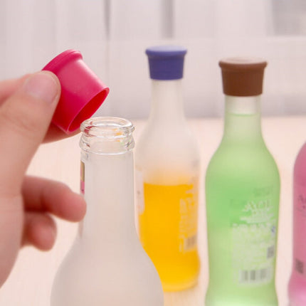 10 PCS Candy Color Silicone Wine Beer Condiments Bottle Stopper Random Color Delivery, 10 PCS Candy Color