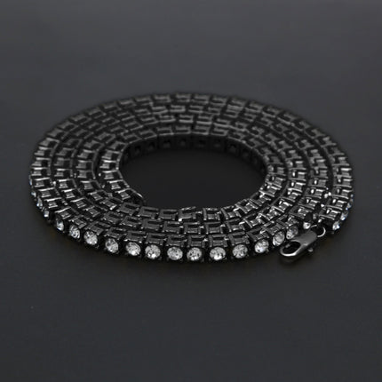 Mens Hip Hop Punk 1 Row Crystal Inlaid Alloy Necklace Chain, Size: 20 inch