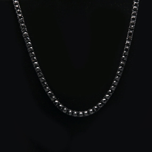 Mens Hip Hop Punk 1 Row Crystal Inlaid Alloy Necklace Chain, Size: 20 inch