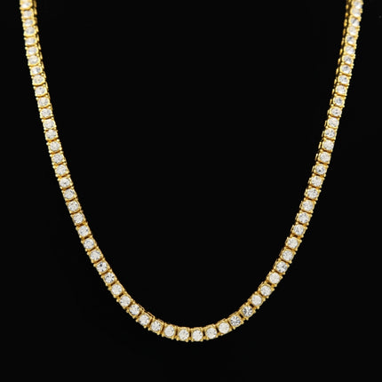 Mens Hip Hop Punk 1 Row Crystal Inlaid Alloy Necklace Chain, Size: 20 inch