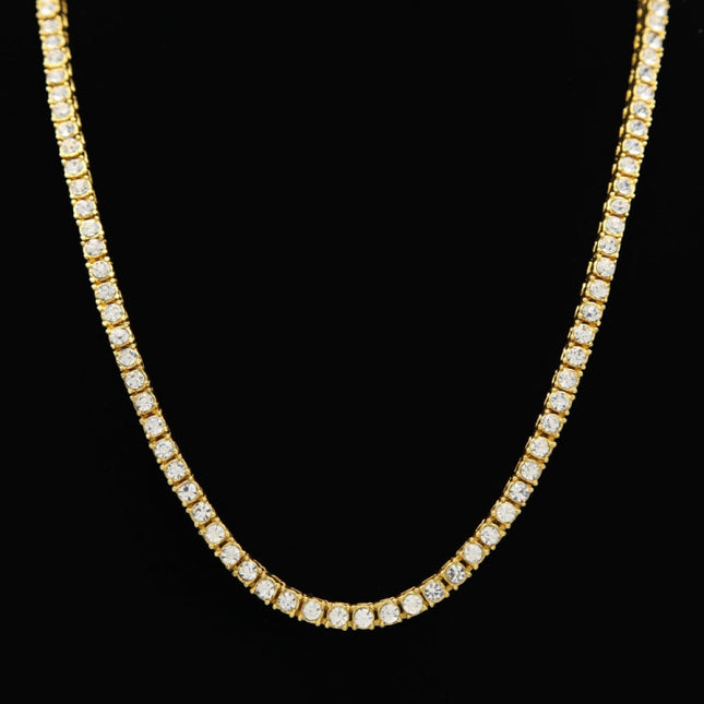 Mens Hip Hop Punk 1 Row Crystal Inlaid Alloy Necklace Chain, Size: 20 inch, Size: 20 inch