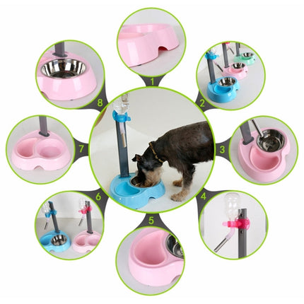 Pet Supplies Pet Dog Cat 2 in 1 Automatic Feeding & Watering Portable Pet Water Food Feeder,Random Color Delivery