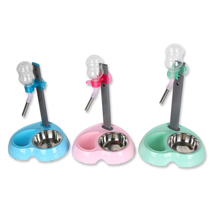 Pet Supplies Pet Dog Cat 2 in 1 Automatic Feeding & Watering Portable Pet Water Food Feeder,Random Color Delivery