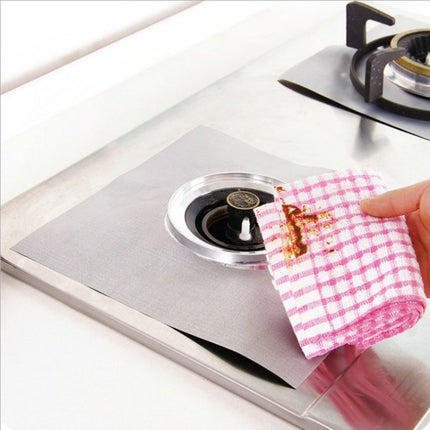 Gas Furnace Surface Ultra-thin Fibre Material Stovetop Protective Cleaning Pad, Size: 27*27cm, 0.12mm (Silver)