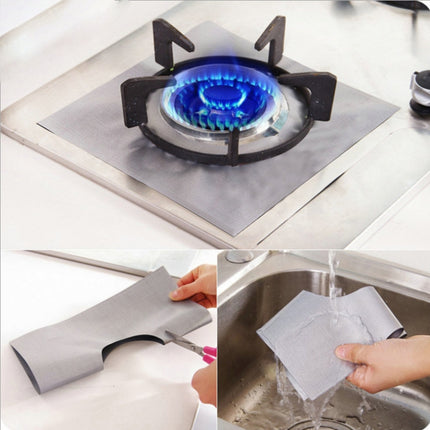 Gas Furnace Surface Ultra-thin Fibre Material Stovetop Protective Cleaning Pad, Size: 27*27cm, 0.12mm (Silver)