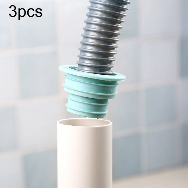 3 PCS Sewer Lengthen Odor-resistant Silicone Joint Kitchen Plumbing Sewer Drain Sealing Plug, Random Color Delivery, Sewer Lengthen Silicone Joint