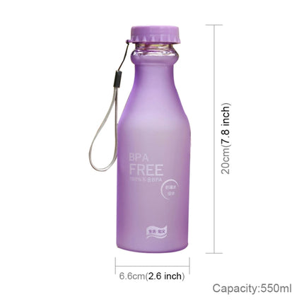 550ml Frost Leak-proof Plastic Portable Soda Bottle Sealed Simple Student Handy Beverage Bottle, 550ml