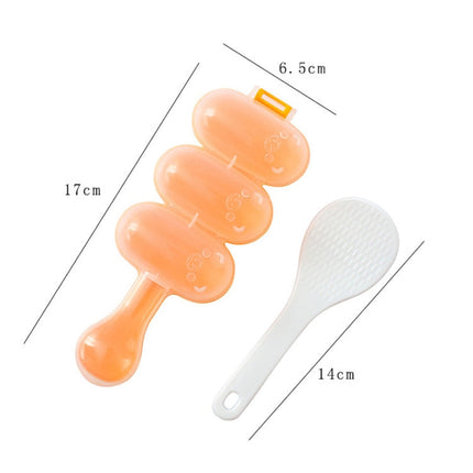 Cute Style Food-grade Sushi Rice Ball Shaker Mold with Spoon for Kids, Random Color Delivery, Spoon Shape