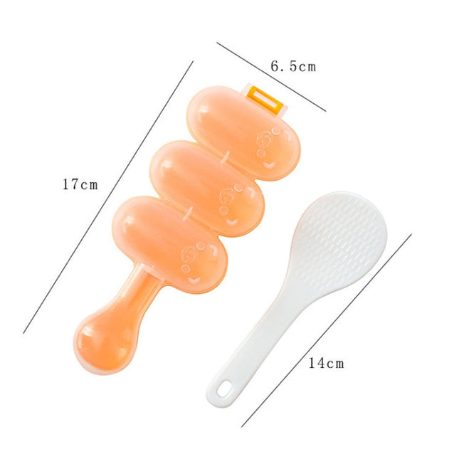 Cute Style Food-grade Sushi Rice Ball Shaker Mold with Spoon for Kids, Random Color Delivery, Spoon Shape