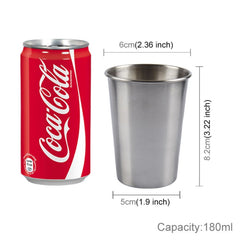 180ml Single Wall Electropolished Stainless Steel Brief Wine Cup(Silver), 180ml