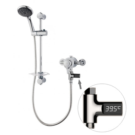 BD-LS-01 Baby Showering 360 Degree Rotatable LED Display Passive Water Thermometer, First Generation, White
