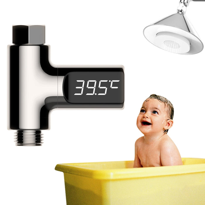 BD-LS-01 Baby Showering 360 Degree Rotatable LED Display Passive Water Thermometer, First Generation, White
