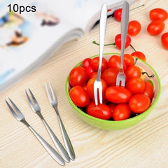 10 PCS Stainless Steel Fruit Fork Creative Environmental Small Fruit Prong, 10 PCS Fruit Fork