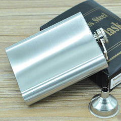 196mL (7oz) Outdoor Sports Handy Home Travel Wild Stainless Steel Portable Hip Flask(with Small Funnel)(Silver 196mL (7oz)), 196mL (7oz)