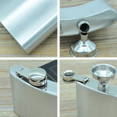 112mL (4oz) Outdoor Sports Handy Home Travel Wild Stainless Steel Portable Hip Flask(with Small Funnel)(Silver 112mL (4oz))