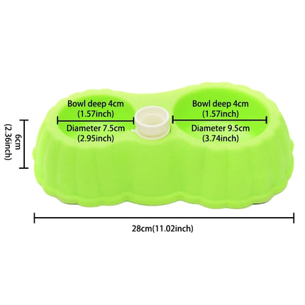 Pumpkin Shape Dog Cat Food Dish + Drinking Water Double Bowls with Automatic Water Dispenser, Size: S, Size: S  Green, Size: S  Blue, Size: S  Magenta, Size: S  White, Size: S Yellow, Size: S  Coffee