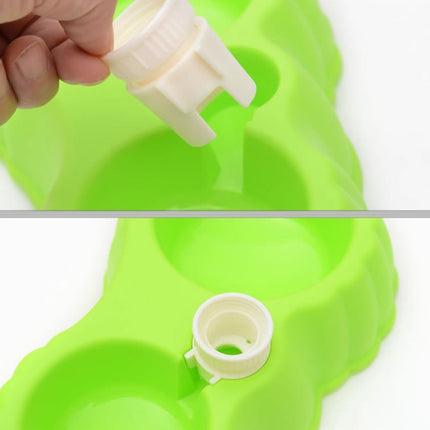 Pumpkin Shape Dog Cat Food Dish + Drinking Water Double Bowls with Automatic Water Dispenser, Size: S, Size: S  Green, Size: S  Blue, Size: S  Magenta, Size: S  White, Size: S Yellow, Size: S  Coffee