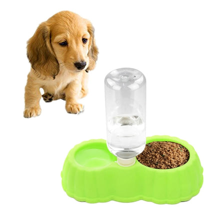 Pumpkin Shape Dog Cat Food Dish + Drinking Water Double Bowls with Automatic Water Dispenser, Size: S, Size: S  Magenta, Size: S  Green