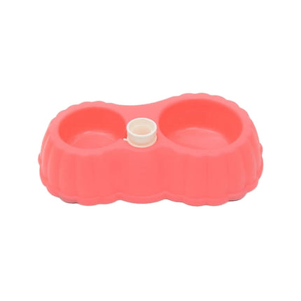 Pumpkin Shape Dog Cat Food Dish + Drinking Water Double Bowls with Automatic Water Dispenser, Size: S, Size: S  Magenta, Size: S  Green