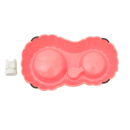 Pumpkin Shape Dog Cat Food Dish + Drinking Water Double Bowls with Automatic Water Dispenser, Size: S, Size: S  Magenta, Size: S  Green