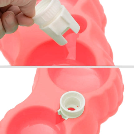 Pumpkin Shape Dog Cat Food Dish + Drinking Water Double Bowls with Automatic Water Dispenser, Size: S, Size: S  Magenta, Size: S  Green